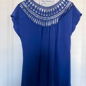 Twelfth Street Cynthia Vincent Blue Silk Top